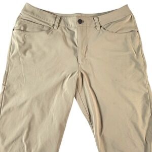 Lululemon ABC Pants Warpstreme Chino Men's 33x28 Classic Fit Performance Khaki